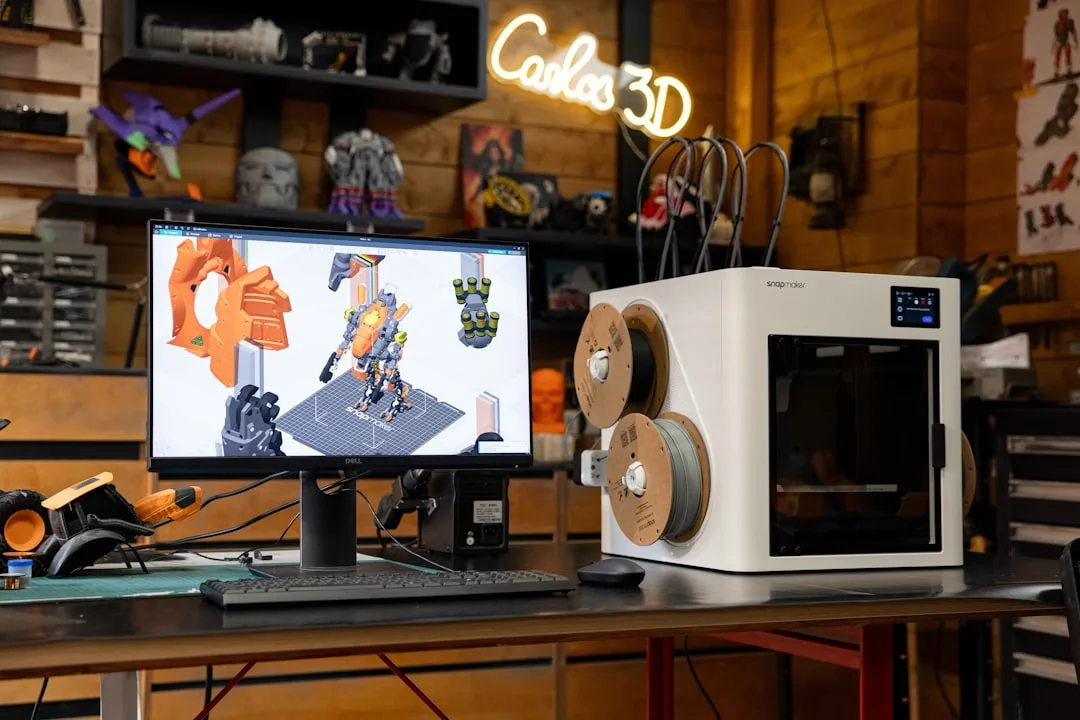 FDM-3D-Drucker fertigt einen Prototyp aus Kunststoff schichtweise
